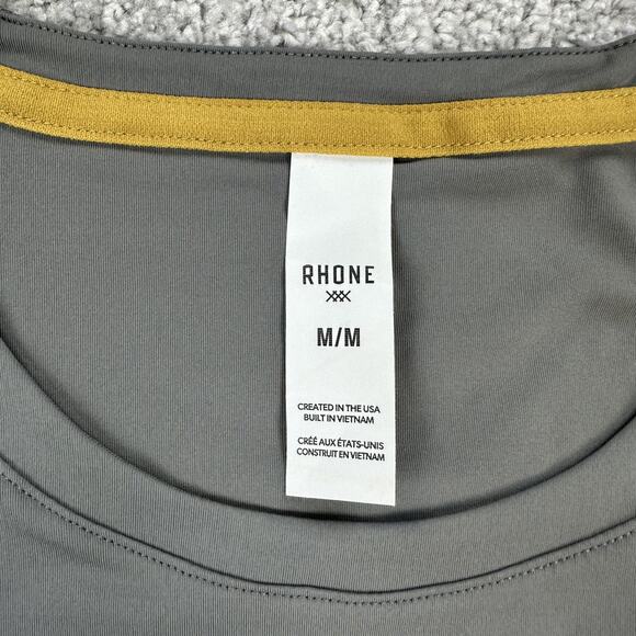 Rhone Shirt Mens Medium Extra Mile Short Sleeve Athletic Smoke Asphalt Workout - Picture 5 of 11